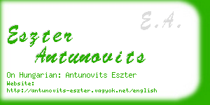 eszter antunovits business card